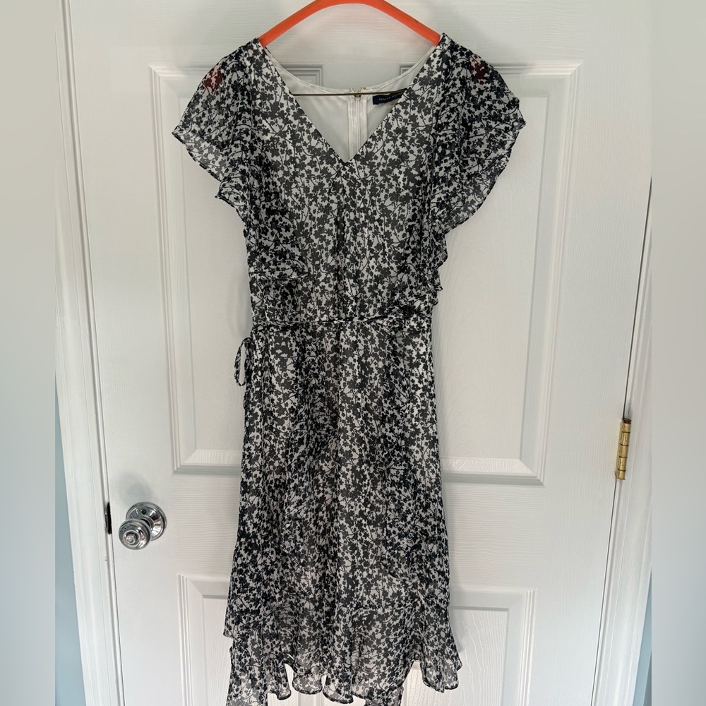 Floral Black and White Dress